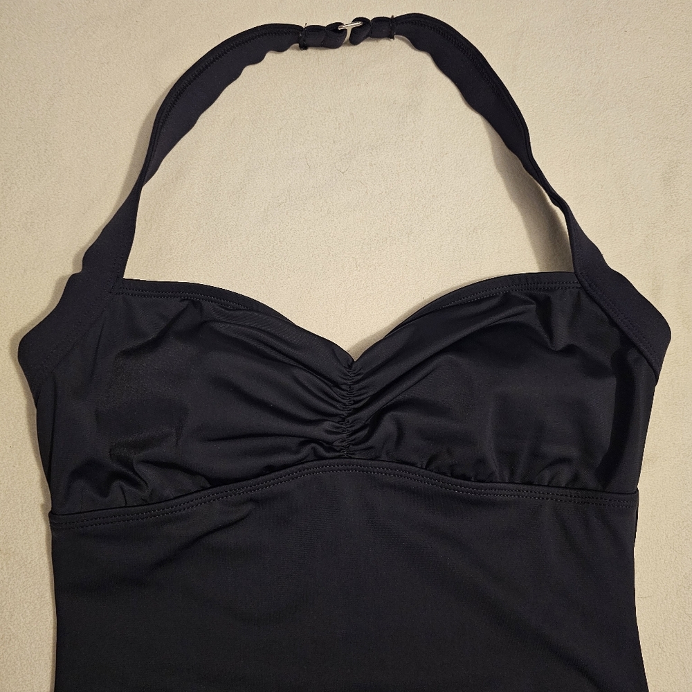 NEW! Suddenly Slim By ANNE COLE Black One-Piece Women's Swimsuit SIZE 8. - Picture 4 of 11